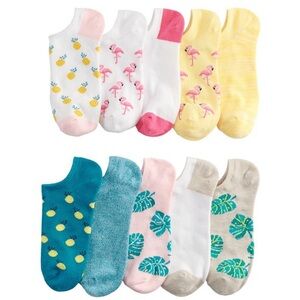 NWT Women's Sonoma Goods For Life 10-Pack No-Show Novelty Socks